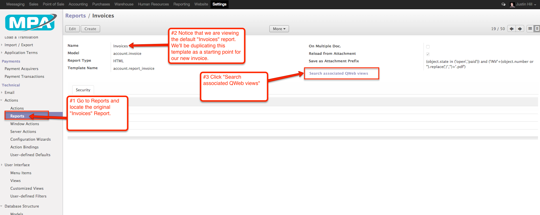 05 - View QWeb Views for original invoices template