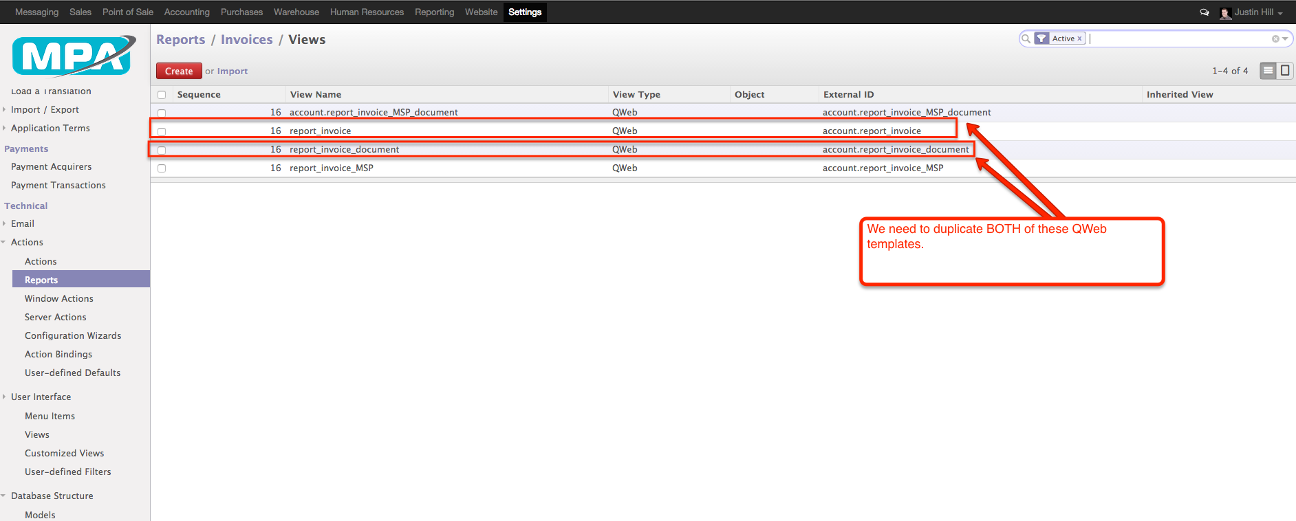 06 - Viewing the QWeb Templates